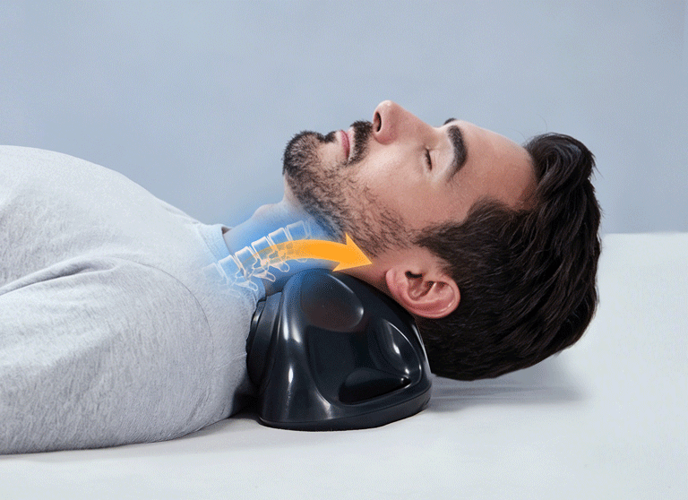 Neck traction massager