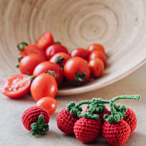 GROENTEN haakpatroon 5 in 1: avocado, sperziebonen, cherrytomaatjes, komkommer, raap. Amigurumi Set Pretend Play Crochet Book