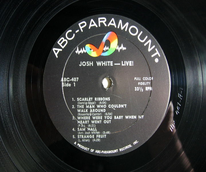 Josh White - Live! - Original Mono  - 1961 ABC-Paramoun... 5