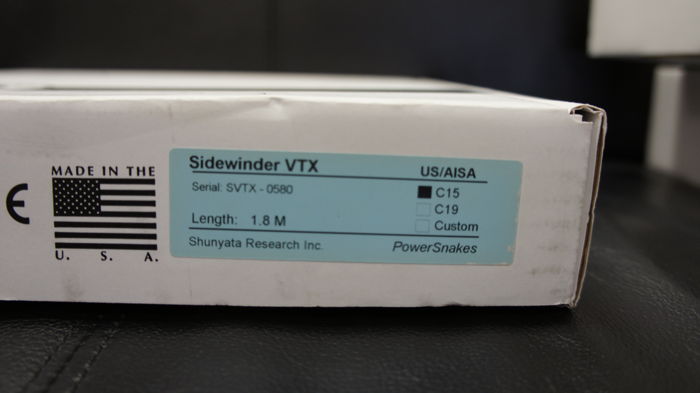 Shunyata Research Sidewinder VTX 1.8M C15 PowerCord  Ne...