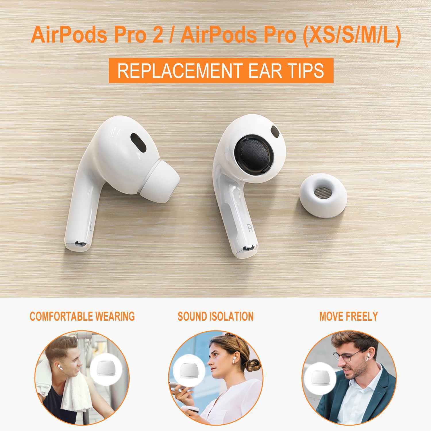AirPods Pro Replacement Ear Tips（XS-S-M-L） – New Bee