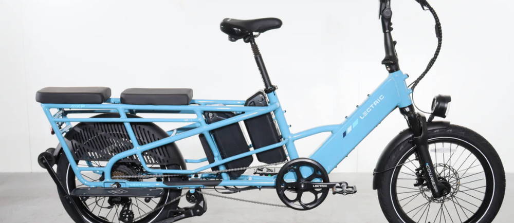a Lectric XPedition Dual-Battery electric cargo bike