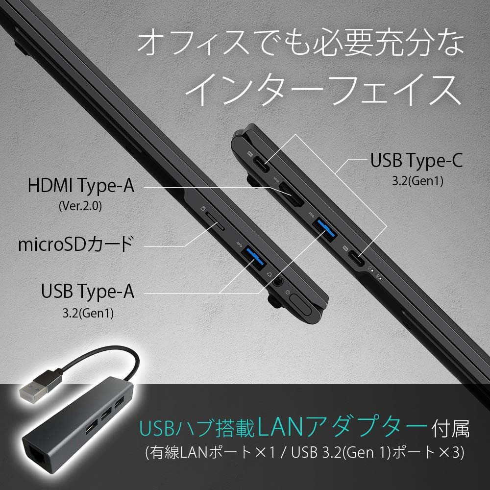 オフィスでも必要充分なインターフェイス