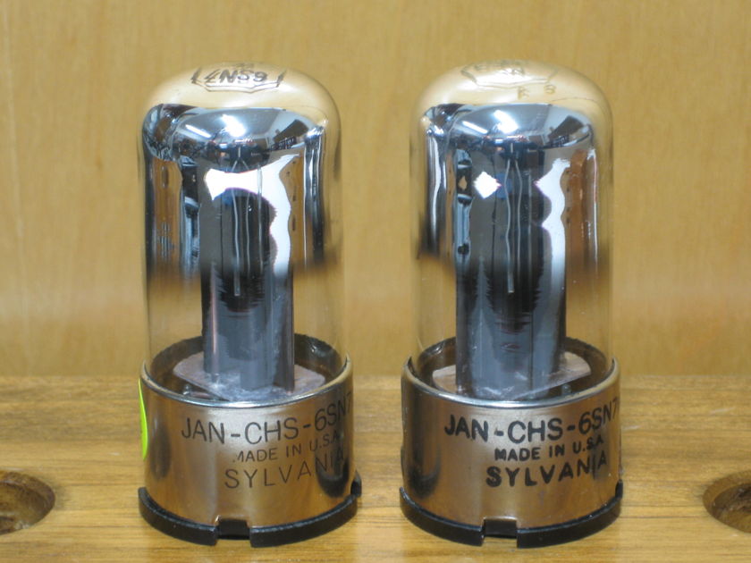 Sylvania JAN-CHS-6SN7W  Metal base matching pair