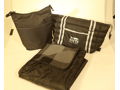 Cooler Bag with Picnic Blanket Black with White Trim