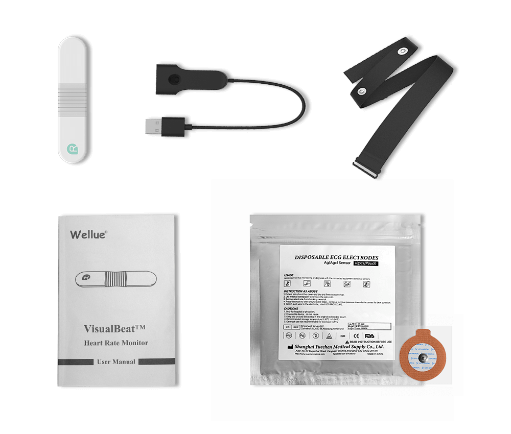 what does wellue ecg recorder with screen include