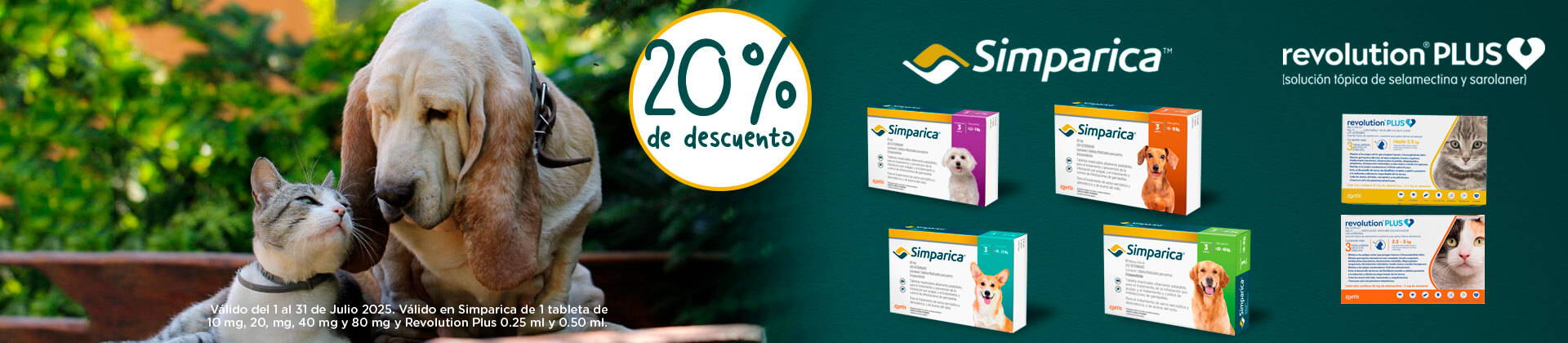 Simparica: 20% de descuento en productos seleccionados.