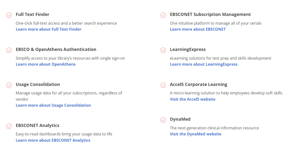 EBSCO Information Services product / service