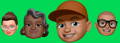 Cabeças de bonecos sorrindo