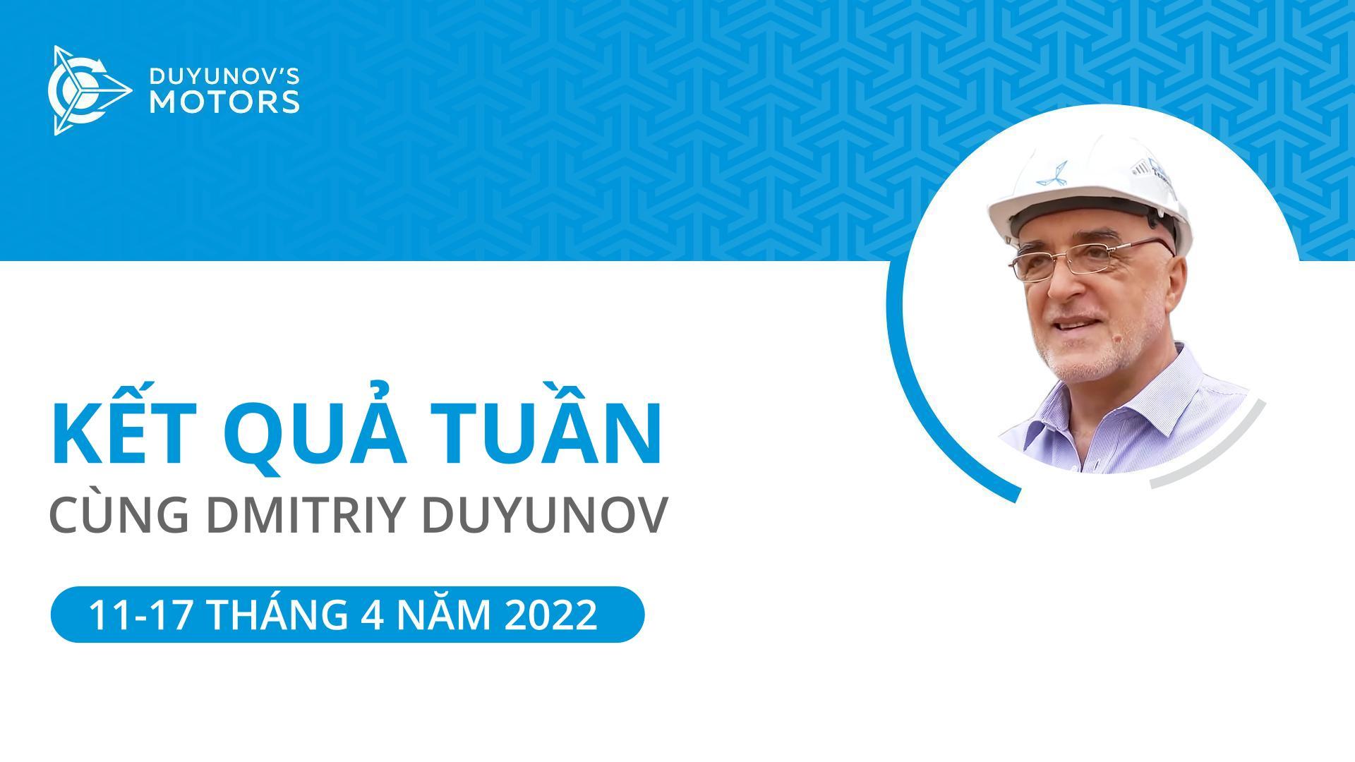Kết quả tuần của dự án "Động cơ của Duyunov"