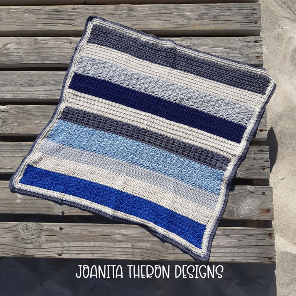 Beach Blues Crochet Baby Blanket
