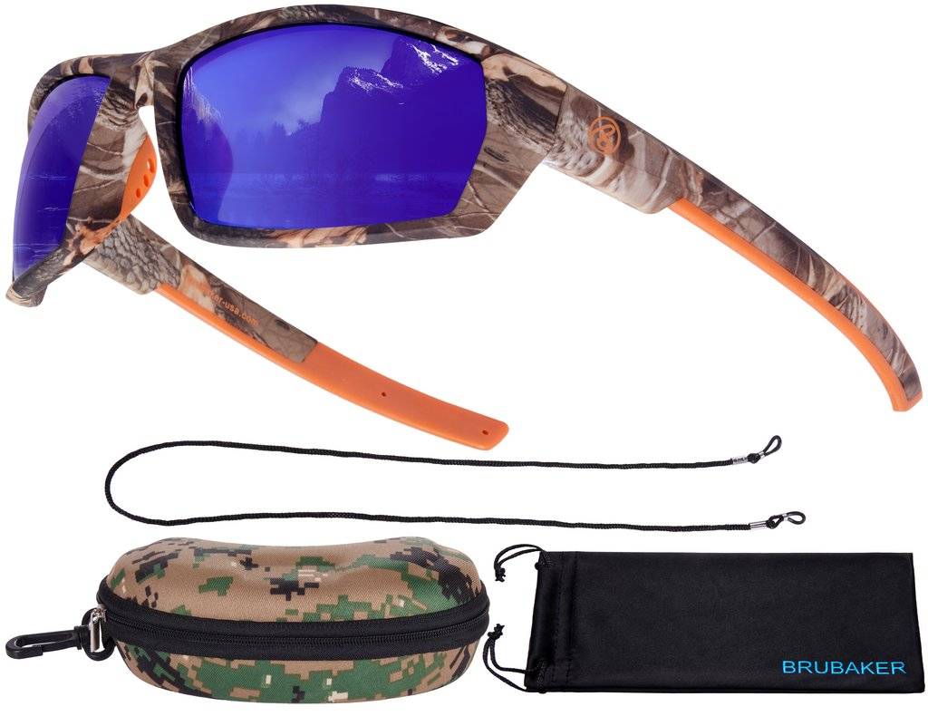 BRUBAKER Polarized Camouflage Sunglasses for Fishing and Hunting With 3 Different Lens Colors