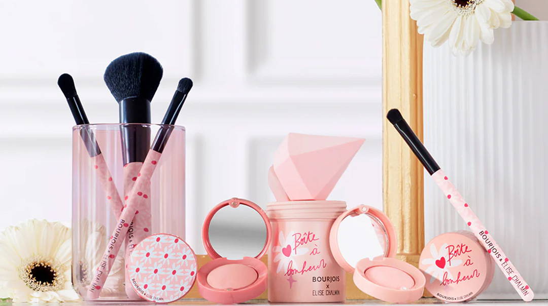 Maquillage Elise Chalmin x Bourjois : blush, pinceaux de maquillage