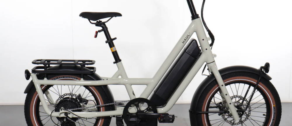 a white Specialized Globe Haul ST electric cargo bike