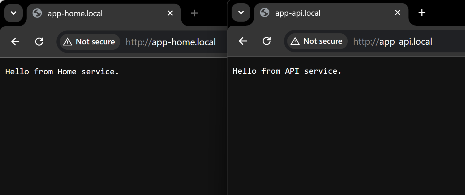 Accessing different services from the same host.