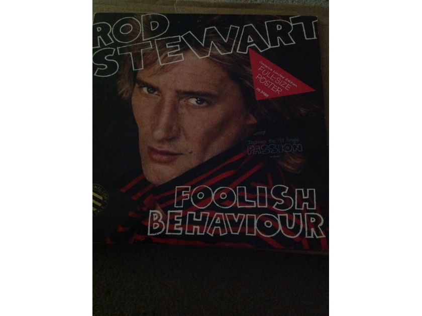 Rod Stewart - Foolish Behavior With Large Rod Stewart Poster Promo Stamp Front Cover LP NM