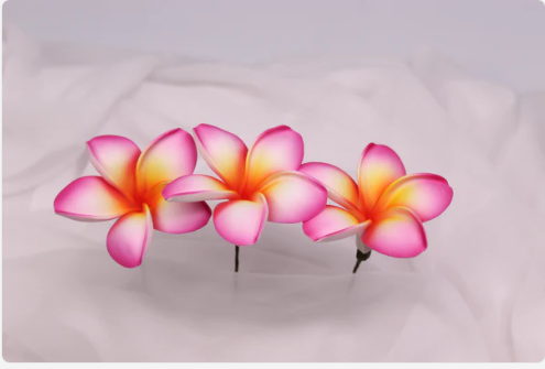Tropical Sunset Frangipani Real Touch (6 Pack) - Realistic Artificial Flowers - Image 5