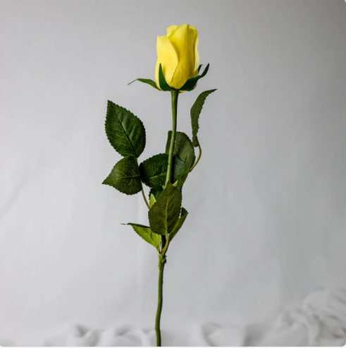 Yellow Real Touch Open Bud Roses - Realistic Artificial Flowers - Image 3