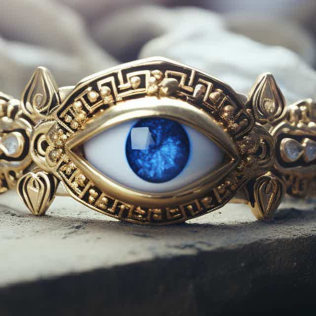 Bague oeil grec best sale