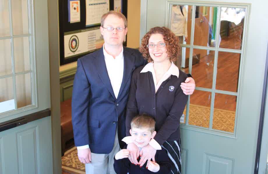 Franchise Owners of Primrose School Lisa and Benjamin Adams with their son
