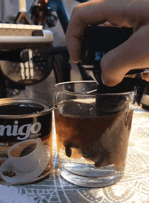 Stirring Coffee With A Boat Motor 