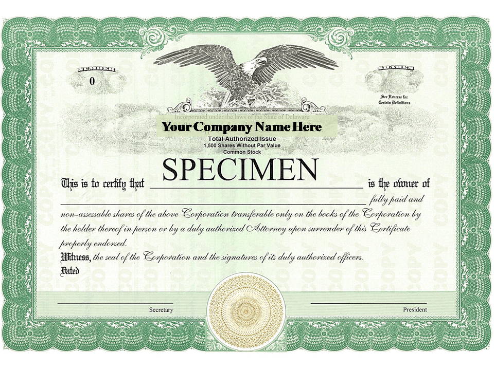 delaware stock certificates