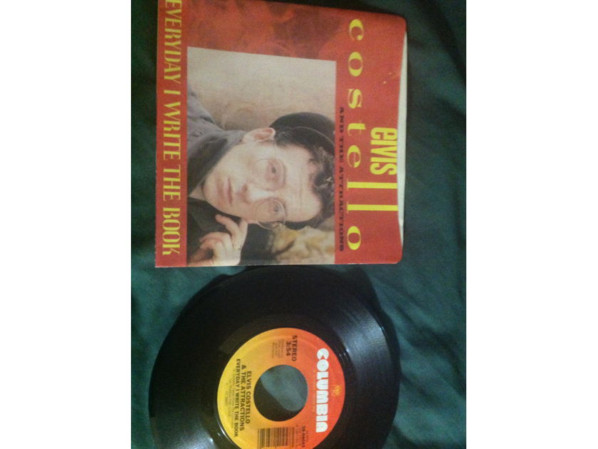 Elvis Costello - Everyday I Write The  Book/Heathen Town Columbia Records 45 Single With Picture  Sleeve Vinyl NM