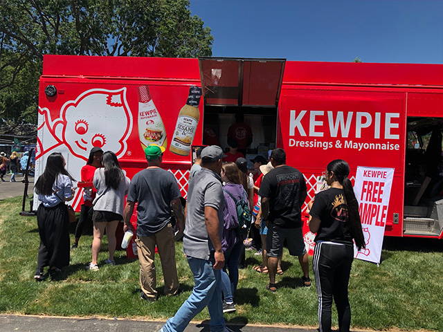 Fair-goers are lining up for free food