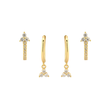 Jessie Set | 2 EARRINGS | SILVER & GOLD PLATED