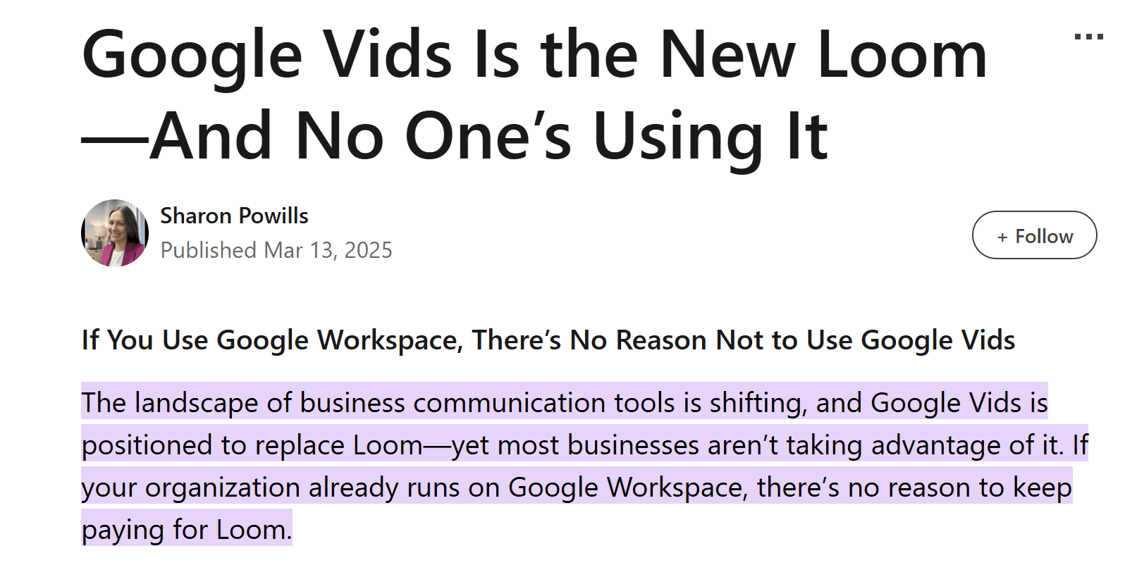 Google Vids article by Sharon Powills assessing its potential as a screen recording tool.