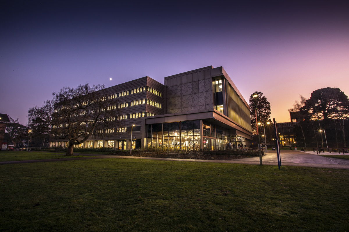 The exterior of the University of Reading campus building