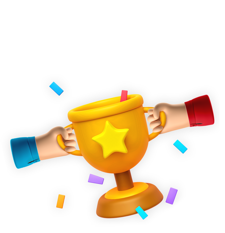 Hands holding a trophy with a star for Fun Competitive Games for Work