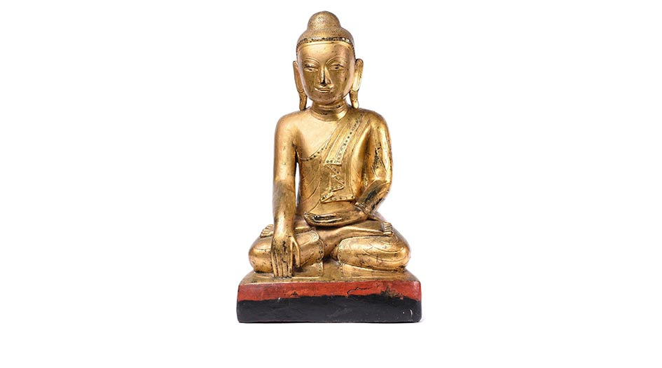 Gilt Bronze Statue Of Buddha - Varada Mudra Pose | Indigo Antiques