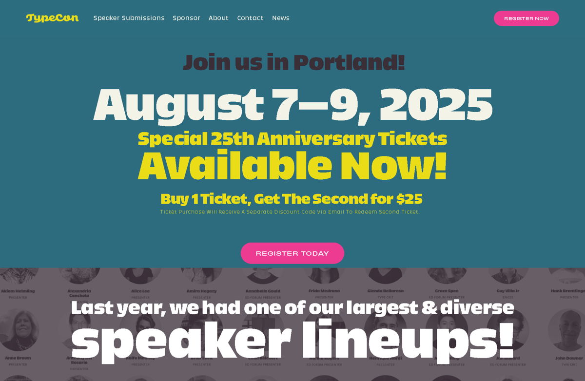 Screenshot of TypeCon, from the conference websites collection.