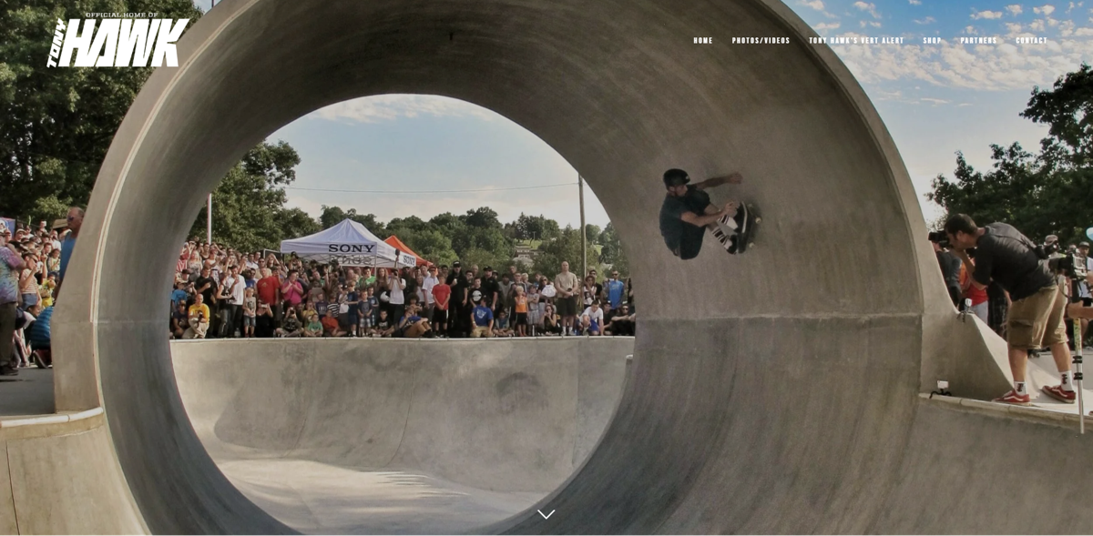 Screenshot of Tony Hawk, from the athlete websites collection.