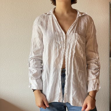 White linen blouse I think from Zara