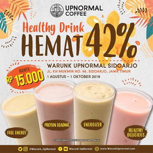 Warunk Upnormal Sidoarjo: Promo Healthy Drink HEMAT 42%, hanya Rp 15.000 sampai 10/01/2019