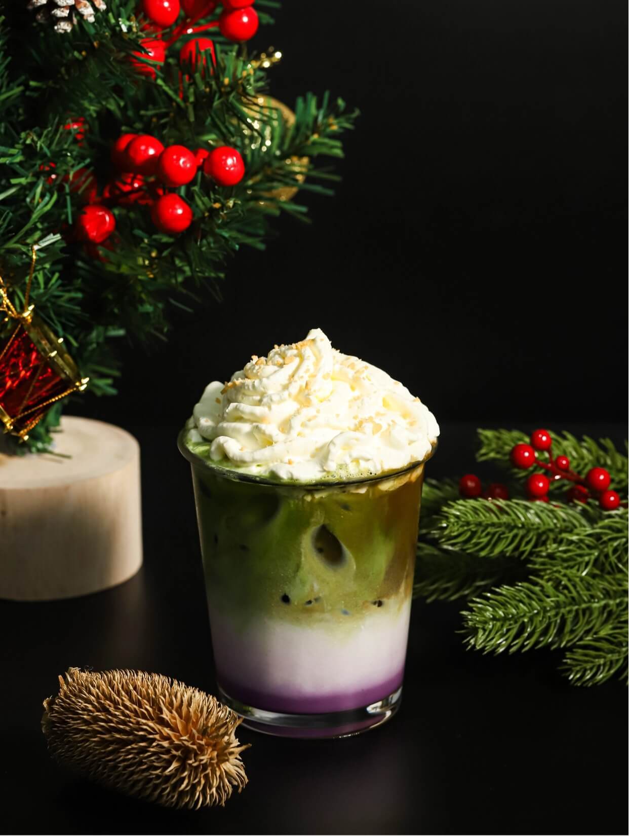 ube iced matcha latte