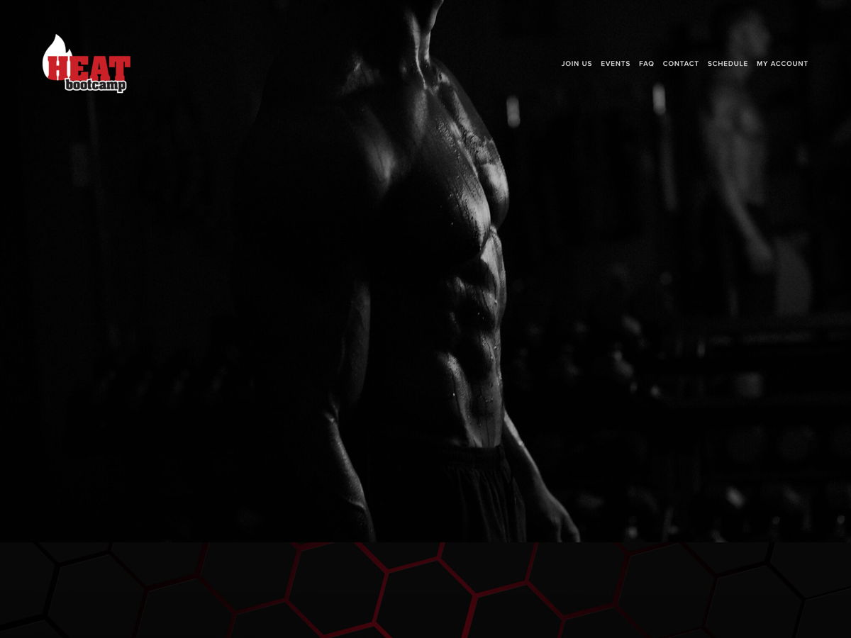 Screenshot of HEAT Bootcamp, from the fitness websites collection.