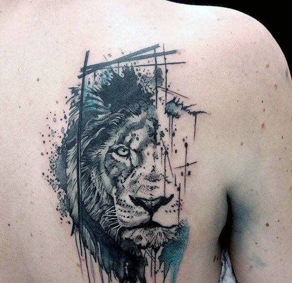 Tatouage Lion Taches d'Art Imperméable