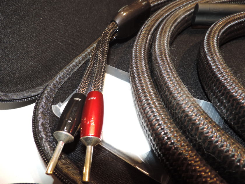 AudioQuest Oak 11' Pair Speaker Wire w/ Silver Bananas, Box, Cases