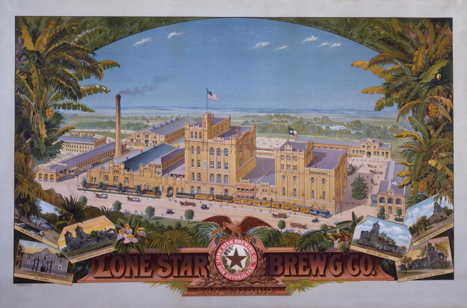 Image Credit: The Milwaukee Lithographing and Engraving Company (American, 1852-1920). Lone Star Brewing Co., San Antonio, 1903. Colored lithograph on paper. 27 x 41 1/2 in. (68.6 x 105.4 cm). Museum purchase, 74.9