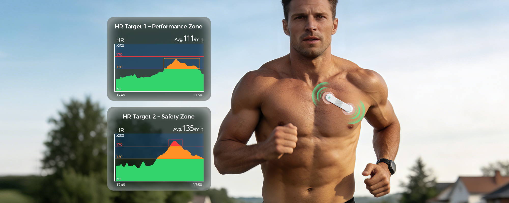Man using Wellue O2Ring to monitor oxygen levels overnight and view sleep report in the morning via smartphone app