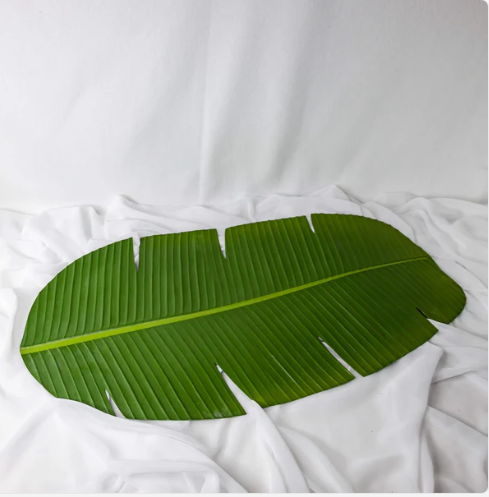 Banana Leaf Table Runner - Realistic Artificial Flowers and Greenery - Image 2