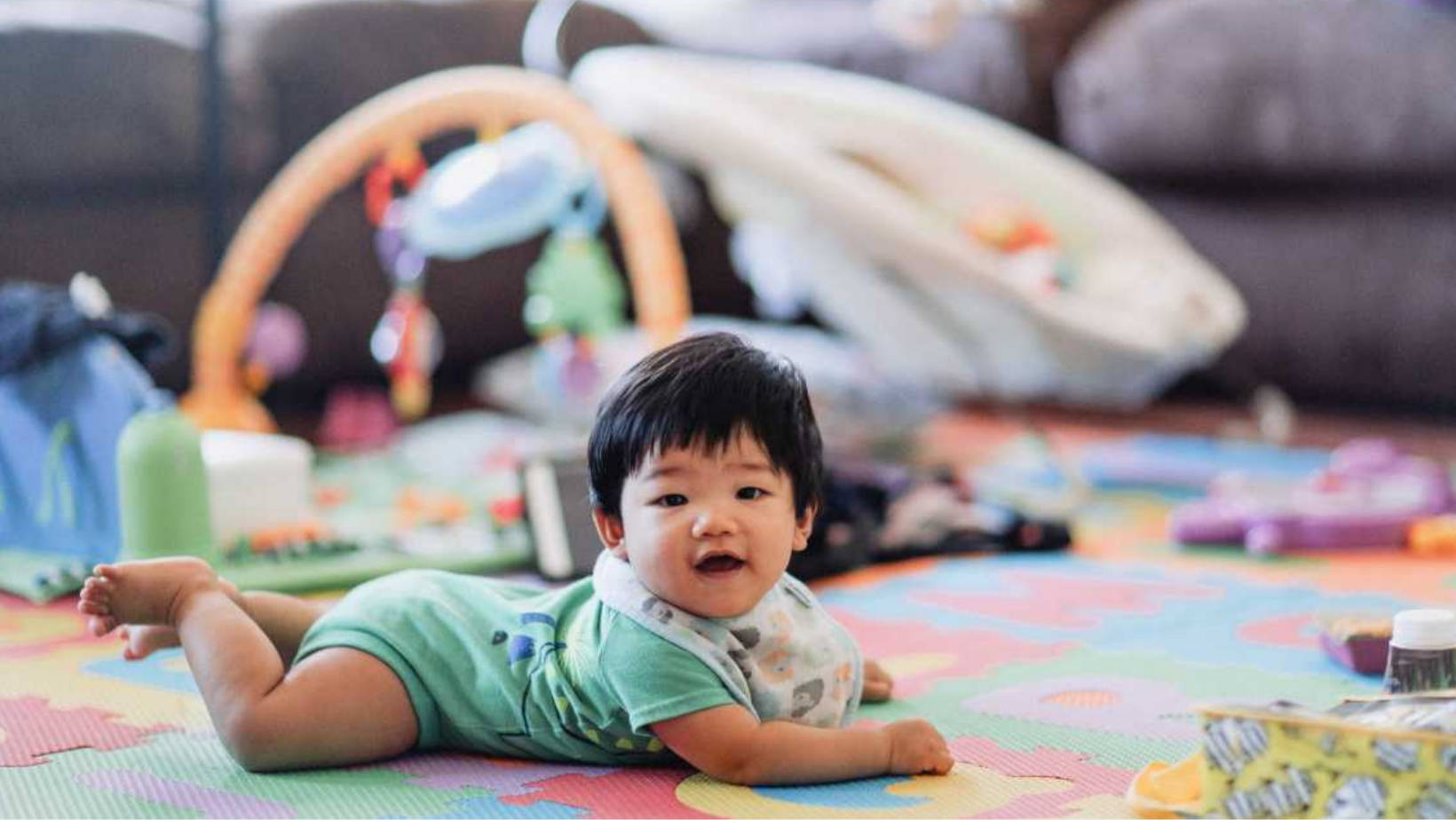 Tummy time helps baby learn to roll over