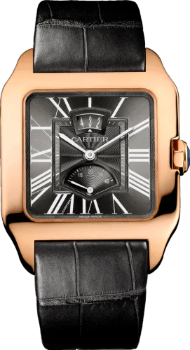 Santos Dumont 38 Date / Power Reserve Pink Gold / Grey