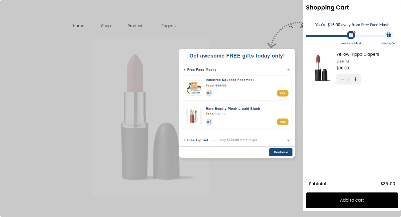 Shopify cart upsell in cart drawer