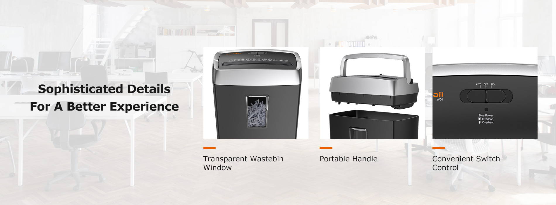 Sophisticated Details For A Better Experience - Transparent wastebin window Portable handle Convenient switch control