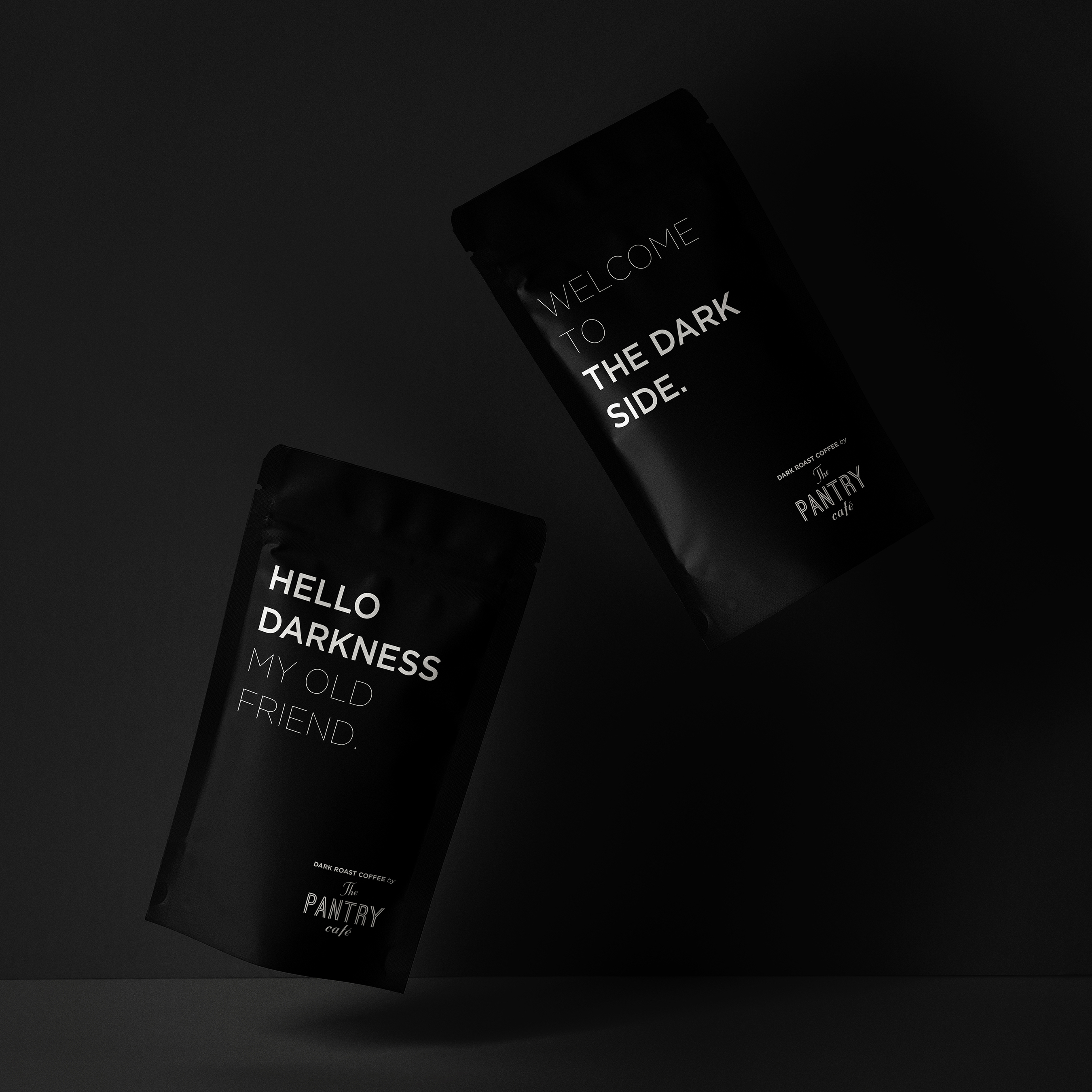 Hello Darkness My Old Friend Dark Roast Coffee Dieline Design Branding Packaging Inspiration