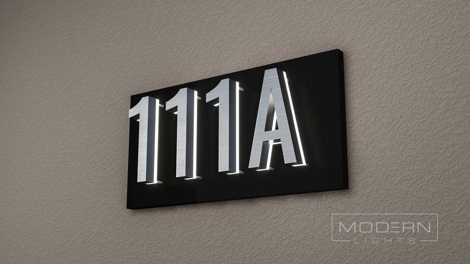 Black address plaster